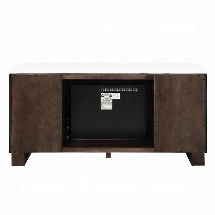 Edwyn Server w/Natural Marble Top & Fireplace