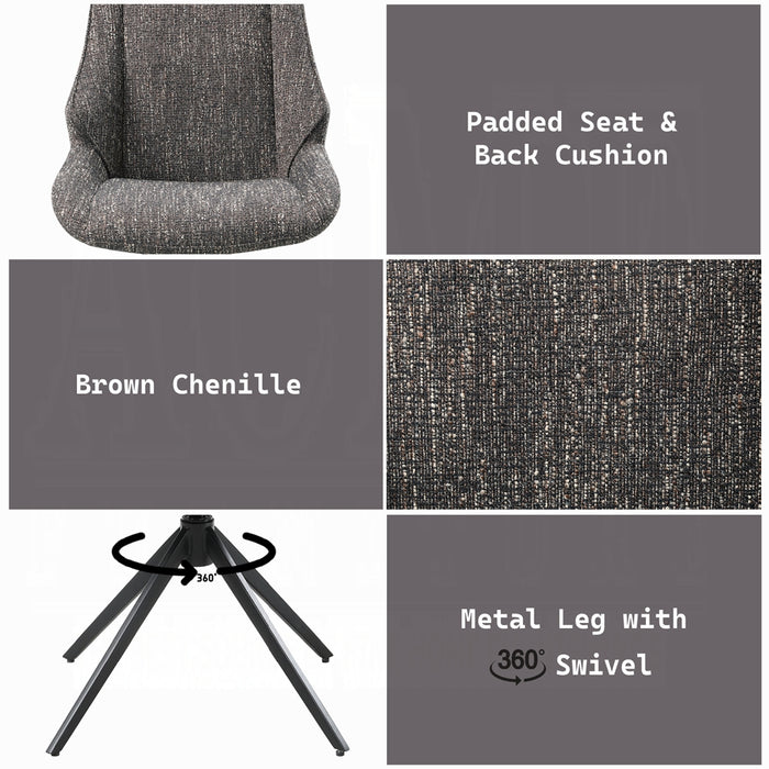 Malika Side Chair w/Swivel (Set-2)