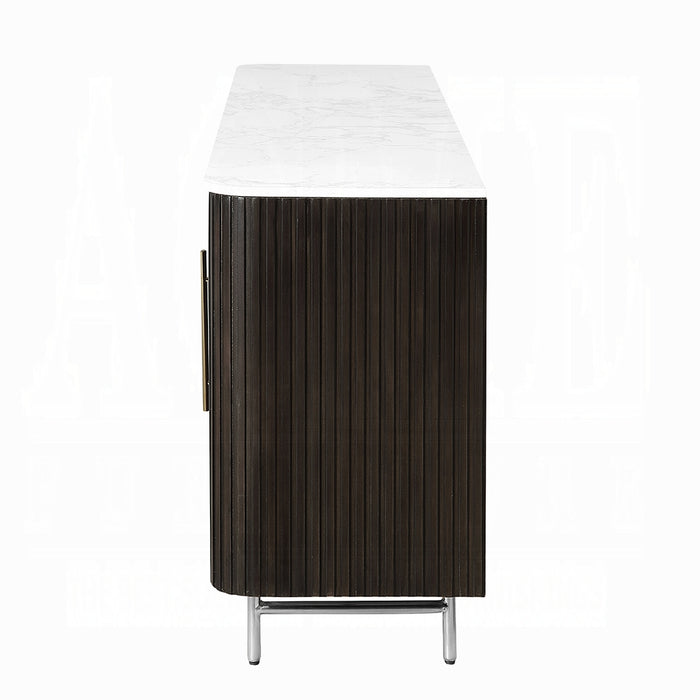 Clayten Server w/Marble Top & Fireplace