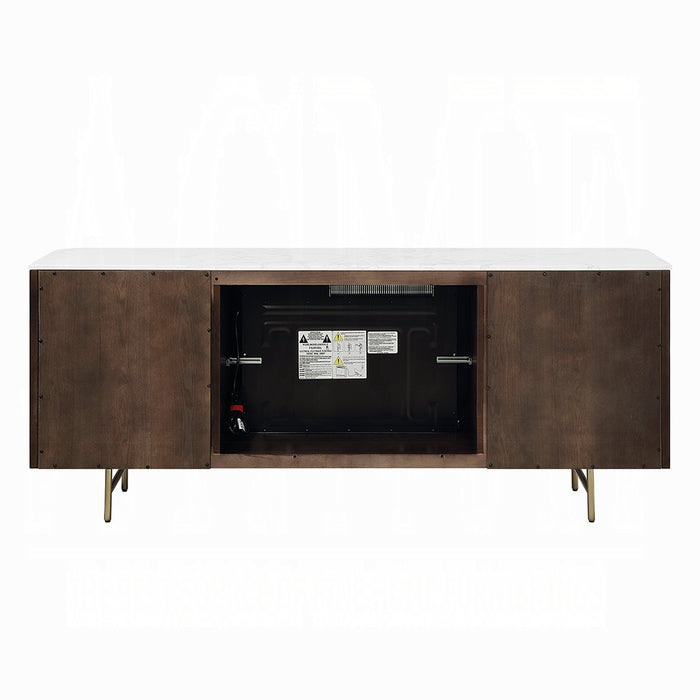 Clayten Server w/Marble Top & Fireplace