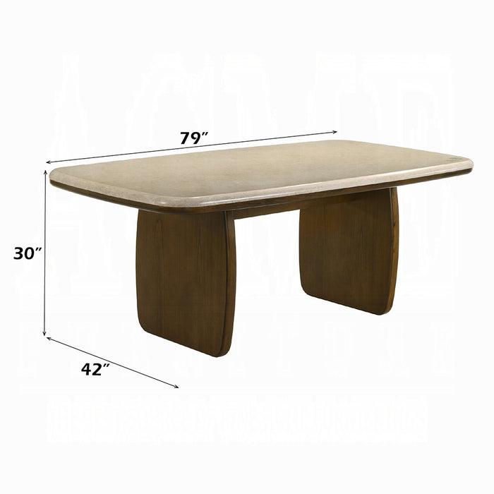 Kasha Dining Table w/Natural Marble Top