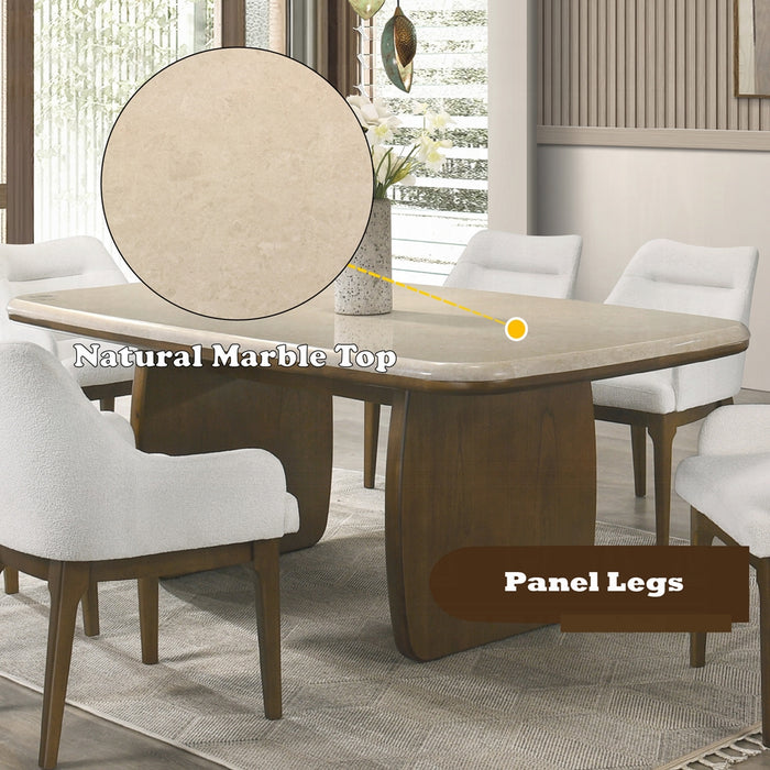 Kasha Dining Table w/Natural Marble Top
