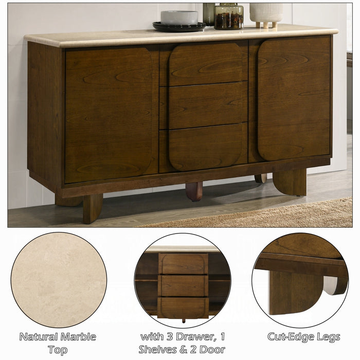 Kasha Server w/Natural Marble Top