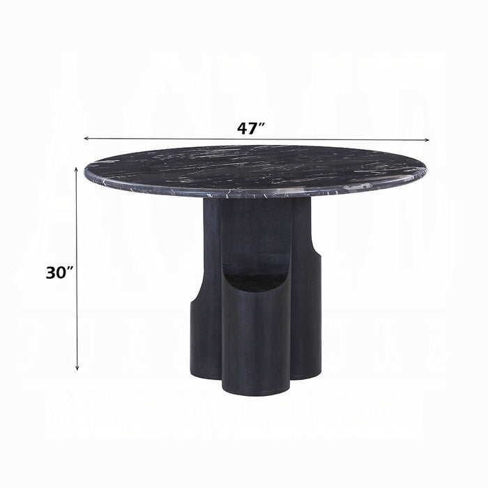 Kinton Round Dining Table w/Natural Marble Top