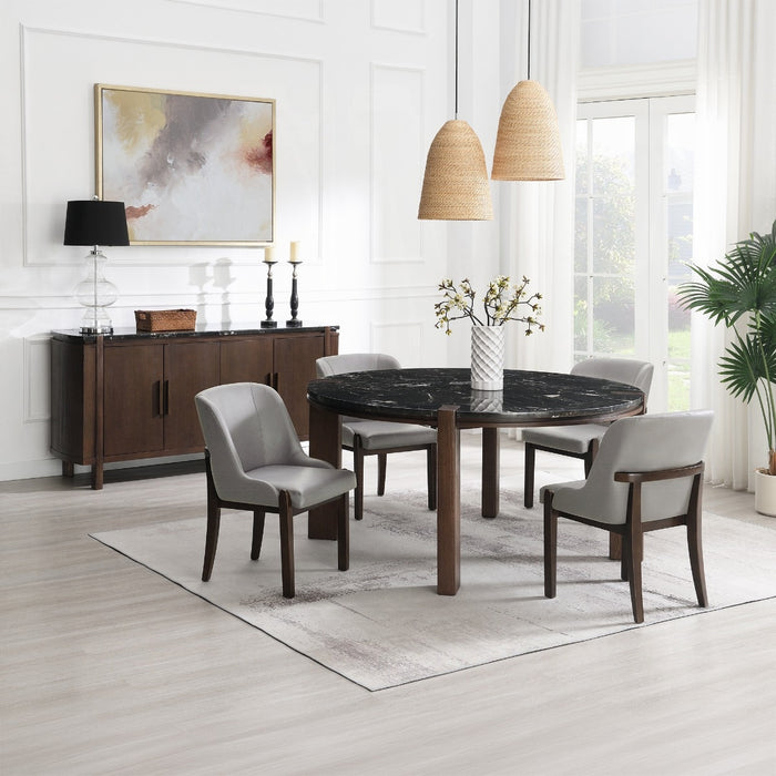 Estella Round Dining Table w/Marble Top