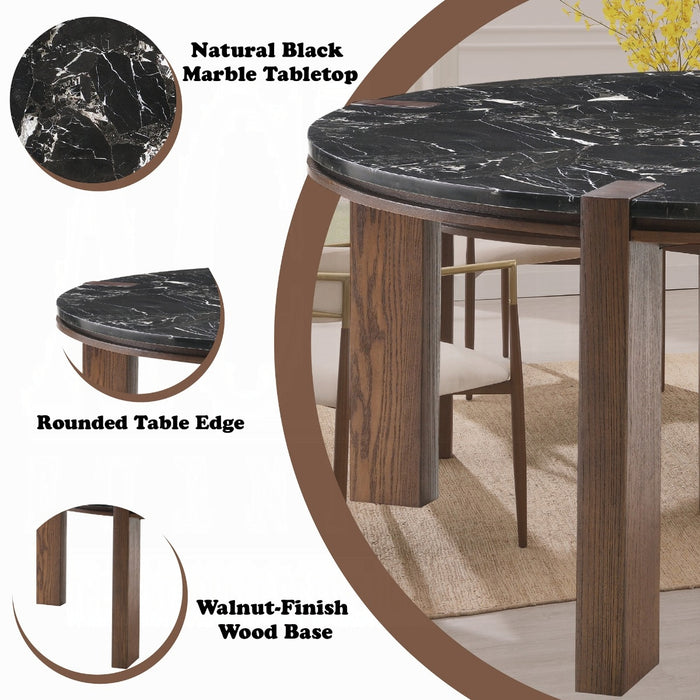 Estella Round Dining Table w/Marble Top