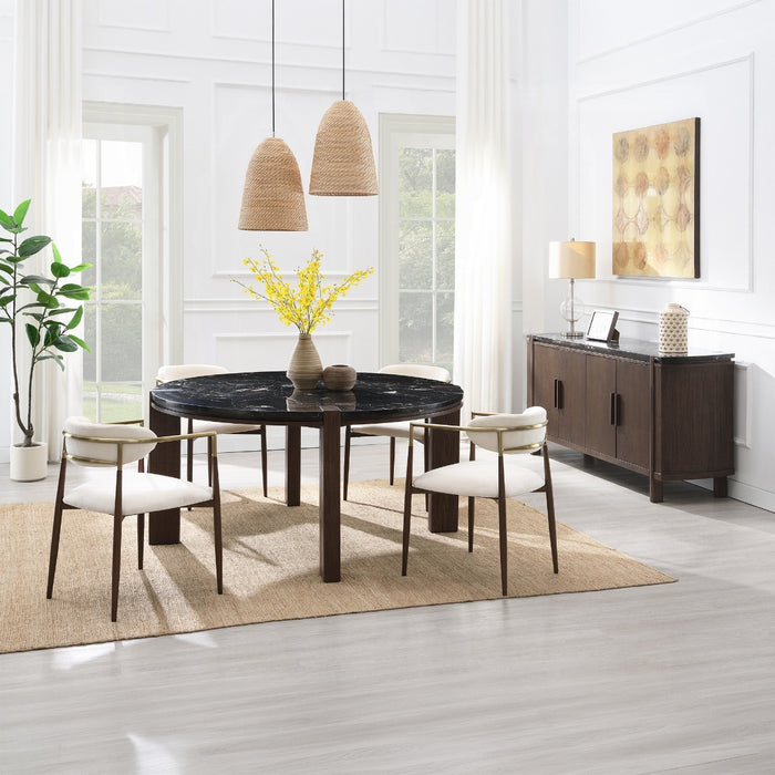 Estella Round Dining Table w/Marble Top