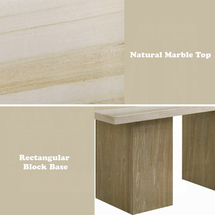 Olinda Dining Table w/Natrual Marble Top