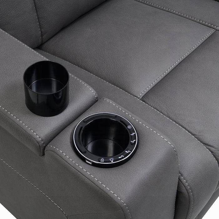 Leuco Power Motion Recliner w/Cup Holder, Control, LED & Power Headrest