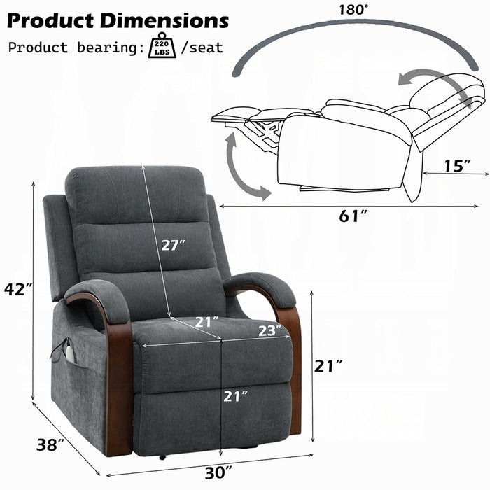 Kayla Power Recliner w/Lift & Heating & Massage