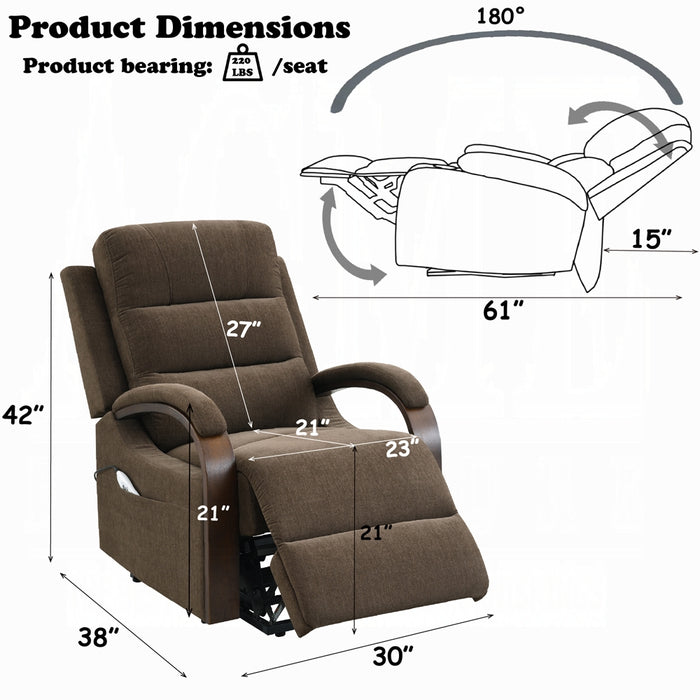 Kayla Power Recliner w/Lift & Heating & Massage