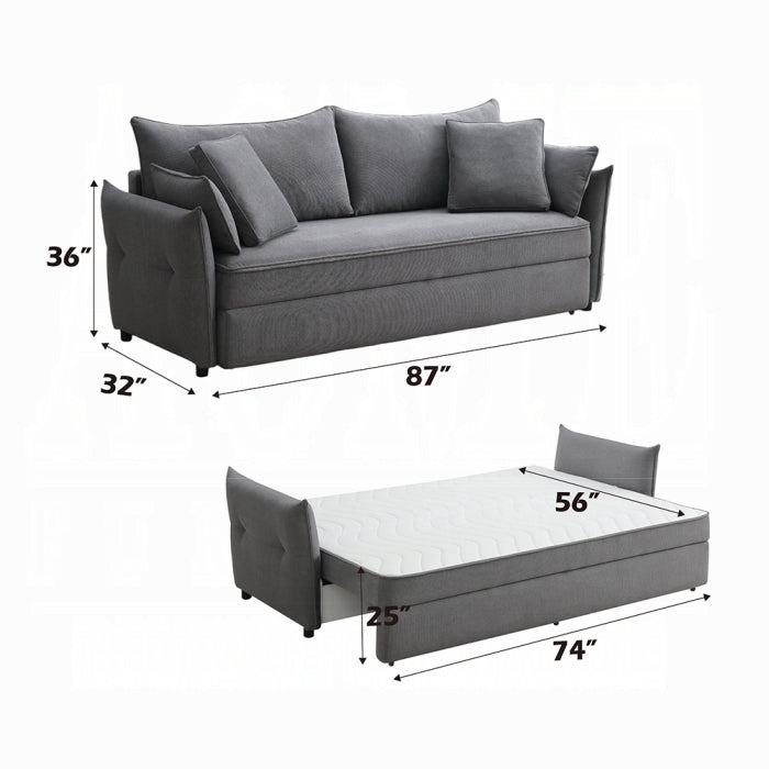 Irina Sofa w/Sleeper (Grey)