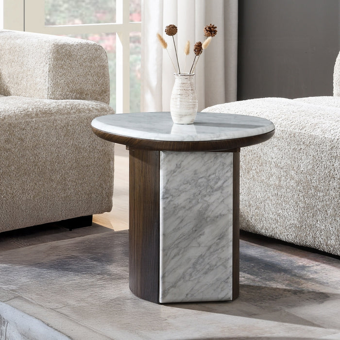 Haidar End Table w/Natural Marble