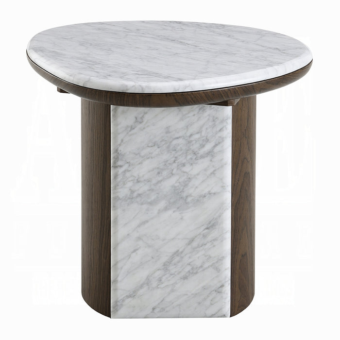 Haidar End Table w/Natural Marble