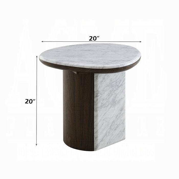 Haidar End Table w/Natural Marble