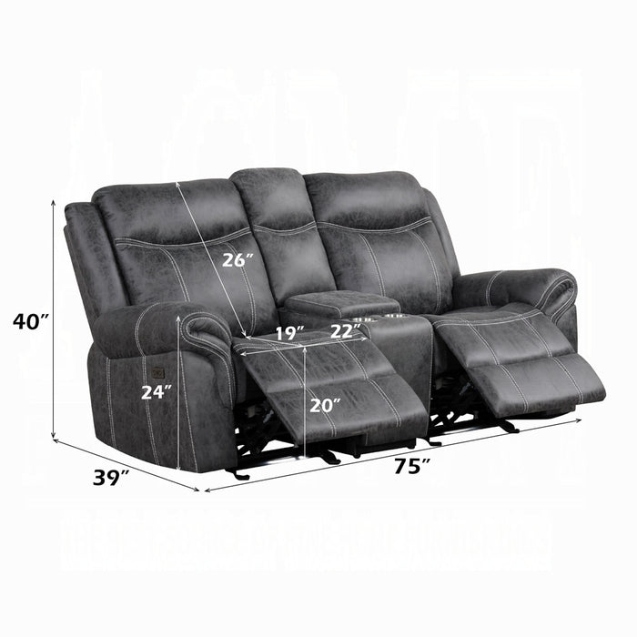 Zubaida Power Glider Motion Loveseat w/USB