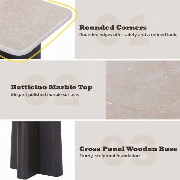 Jacory End Table w/Bottocino Marble Top