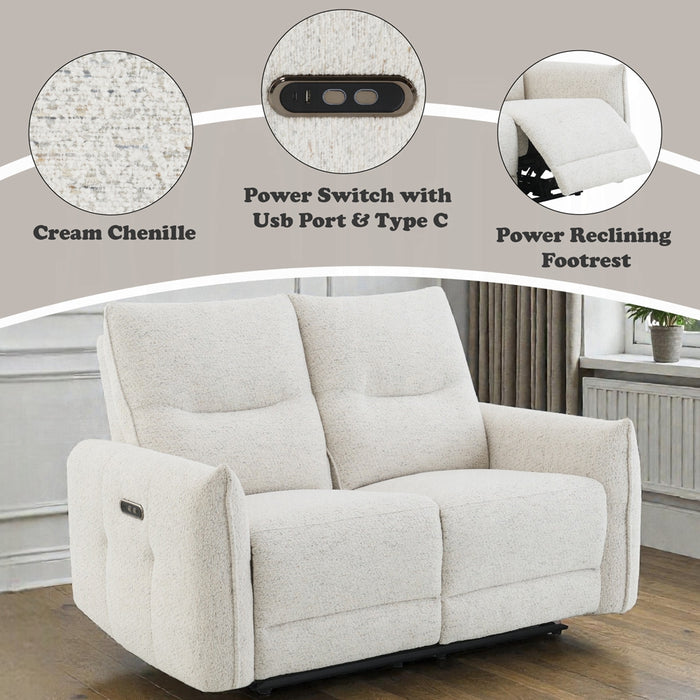Lalisa Power Motion Loveseat w/USB Port