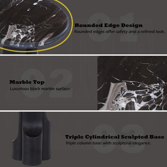 Kinton End Table w/Natural Marble Top