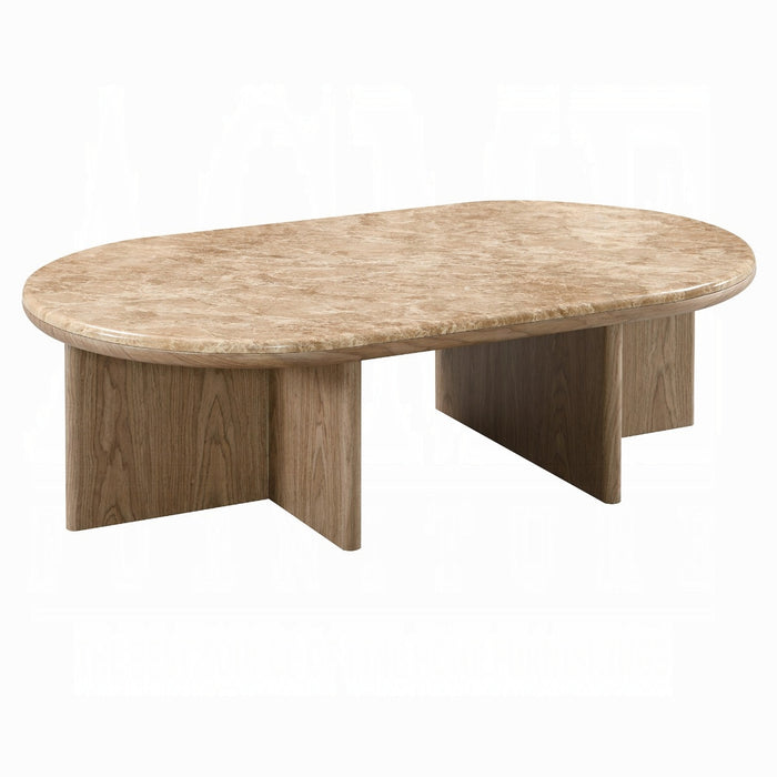 Markku Coffee Table w/Natural Marble