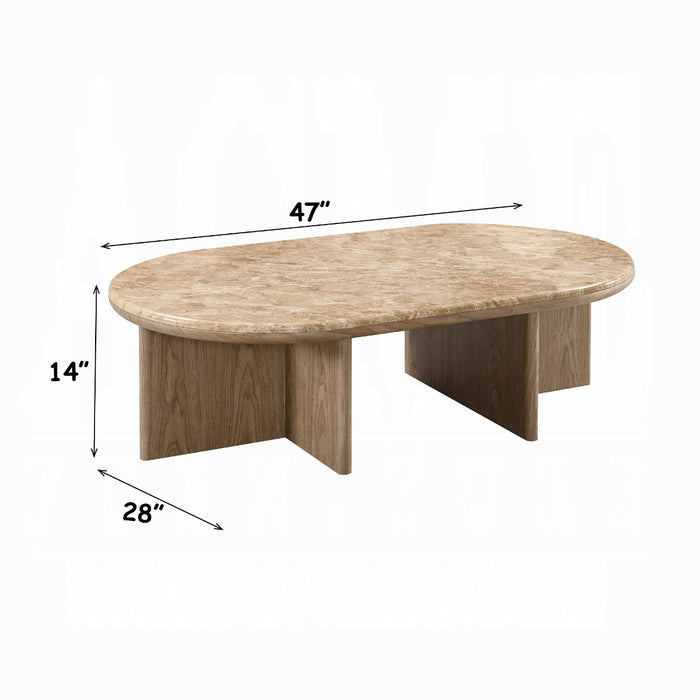 Markku Coffee Table w/Natural Marble