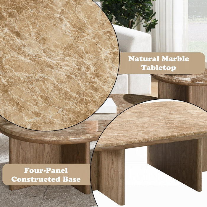 Markku Coffee Table w/Natural Marble