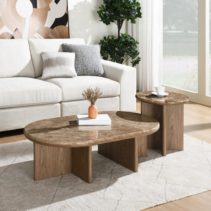 Markku Coffee Table w/Natural Marble