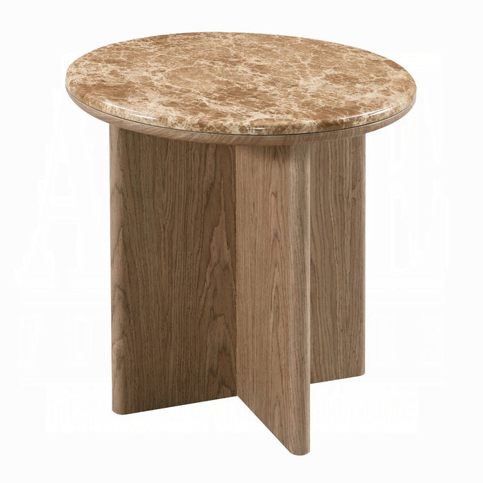 Markku End Table w/Natural Marble