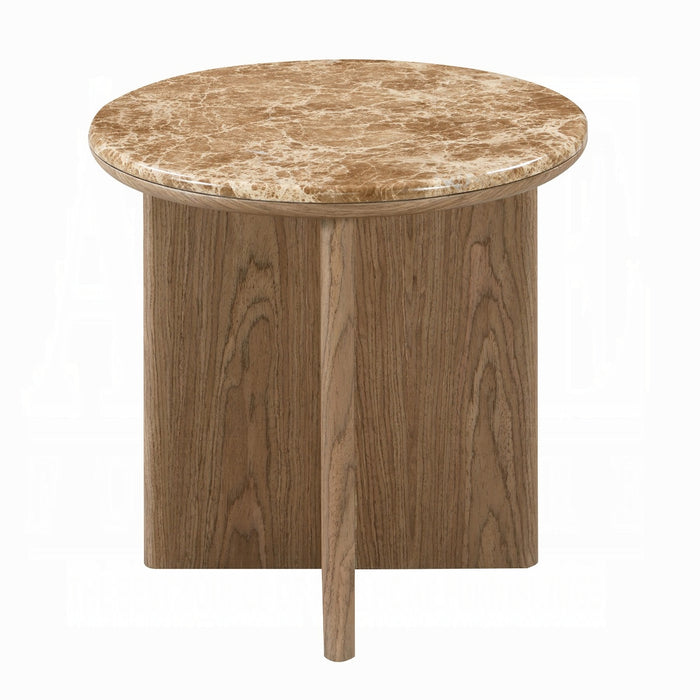 Markku End Table w/Natural Marble