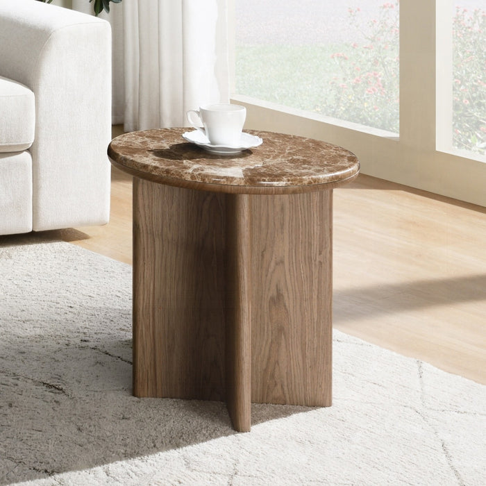 Markku End Table w/Natural Marble