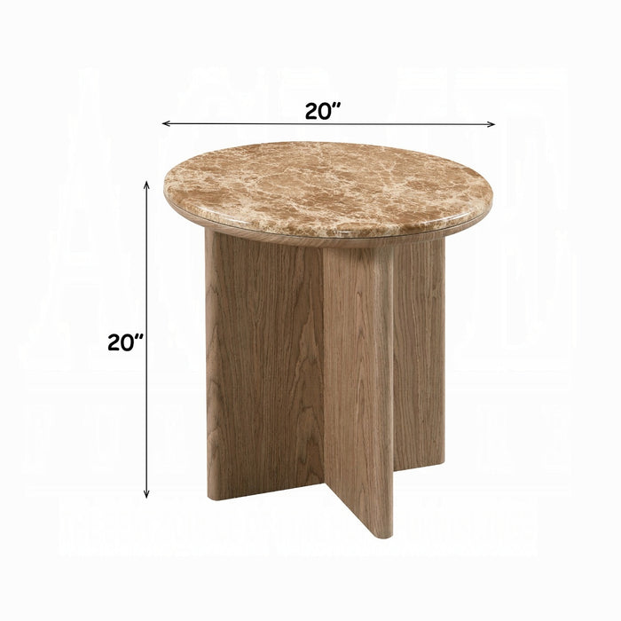 Markku End Table w/Natural Marble