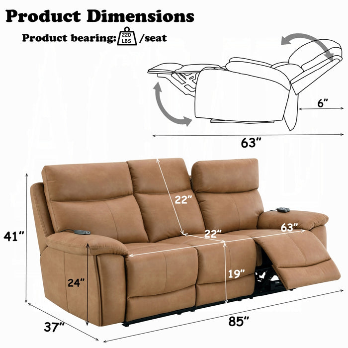 Chavis Power Motion Sofa w/USB & Power Headrest