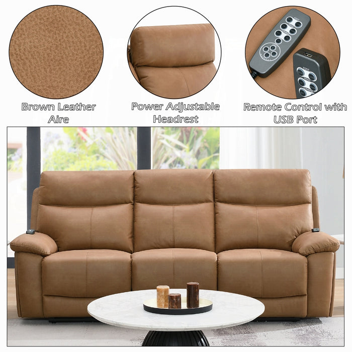 Chavis Power Motion Sofa w/USB & Power Headrest