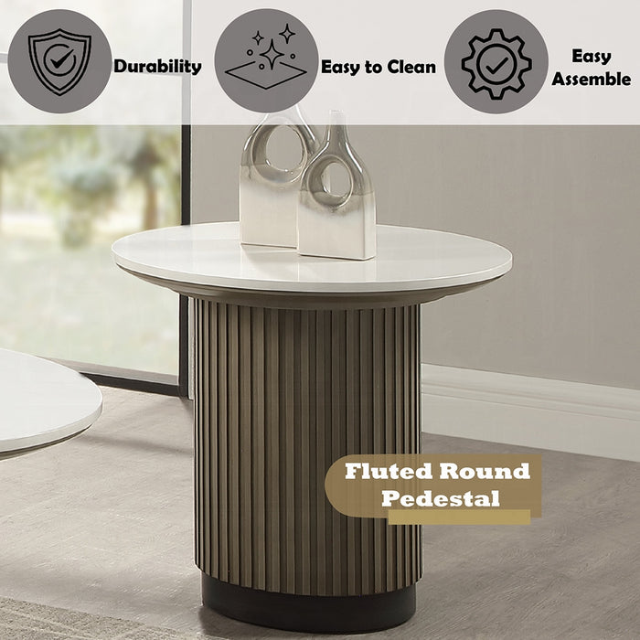 Clayten End Table w/Engineered Top