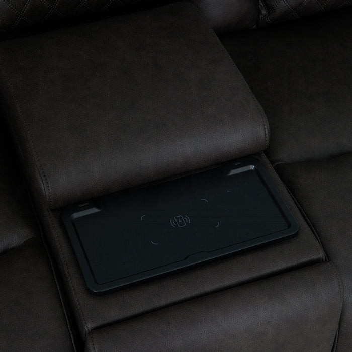 Wendell Power Motion Loveseat w/Console, Wireless Charger, Storage, USB & LED