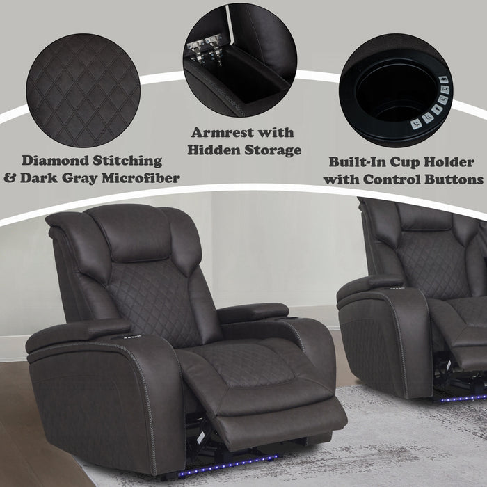 Wendell Power Motion Recliner w/Storage, USB & LED
