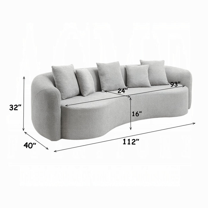 Barasa Oversized Compressed Sofa w/5 Pillows